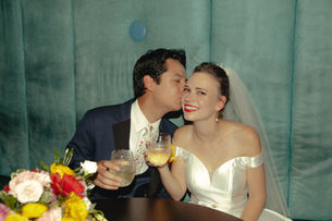 Amelie inspired vintage wedding photo at Cine in athens georgia