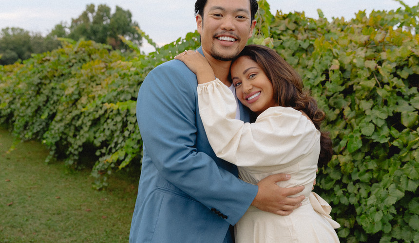 surprise engagement at chateau elan photoshoot