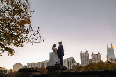 atlanta wedding photographer and videographer atlanta skyline piedmont park