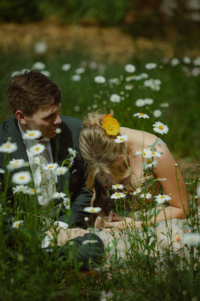 Athens wedding inspiration at the State Botanical Garden of Georgia featuring a spring garden wedding, colorful floral bridal gown, botanical garden portraits, and timeless outdoor wedding photography