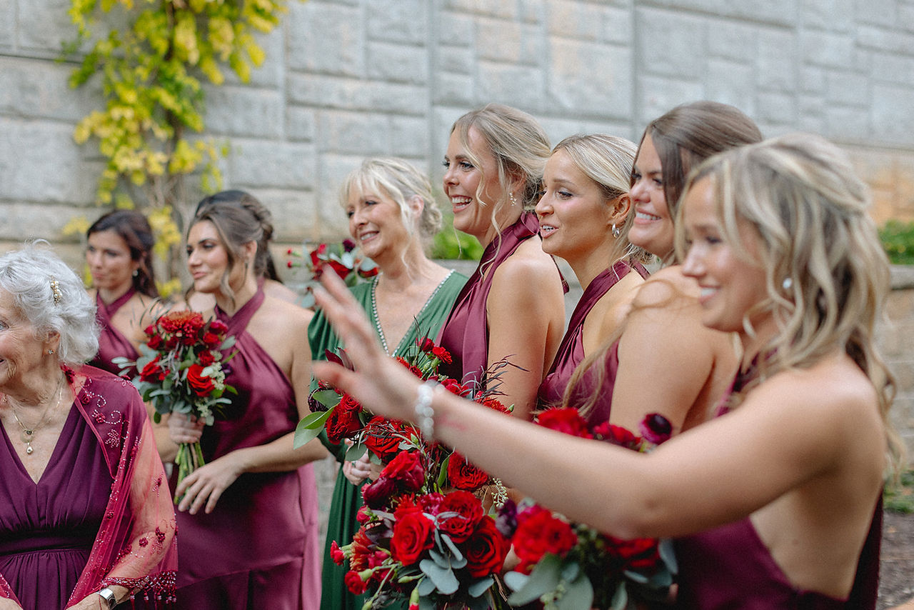 Bishop Station Wedding in Midtown Atlanta bridal party first look