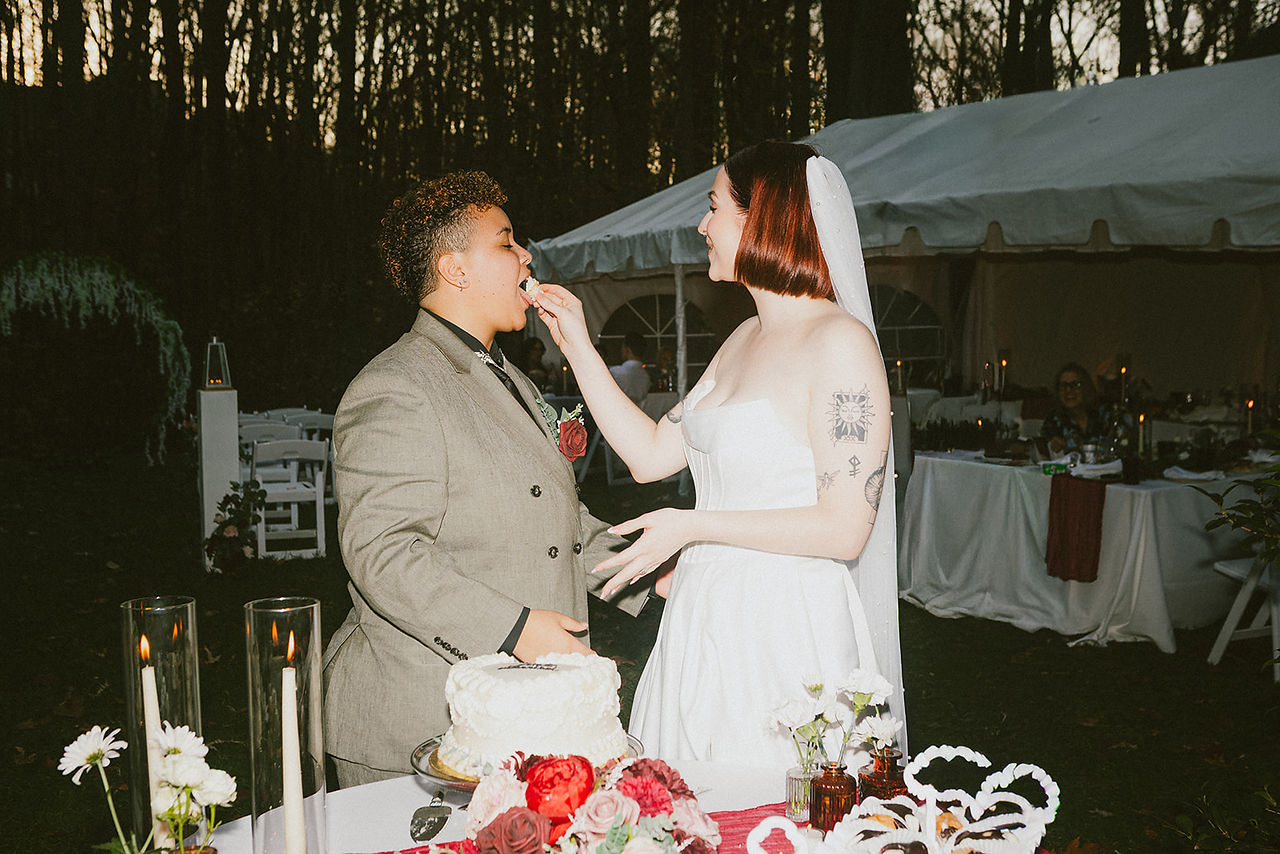 Intimate ,WLW, backyard wedding ,Atlanta, emotional moments, relaxed atmosphere, blend, editorial portraits , documentary-style, storytelling.Two brides ,celebrating ,intimate backyard wedding, candid moments, timeless ,editorial photography, cinematic lighting, editorial portraits, authentic documentary-style moments