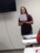 Leah giving her testimony