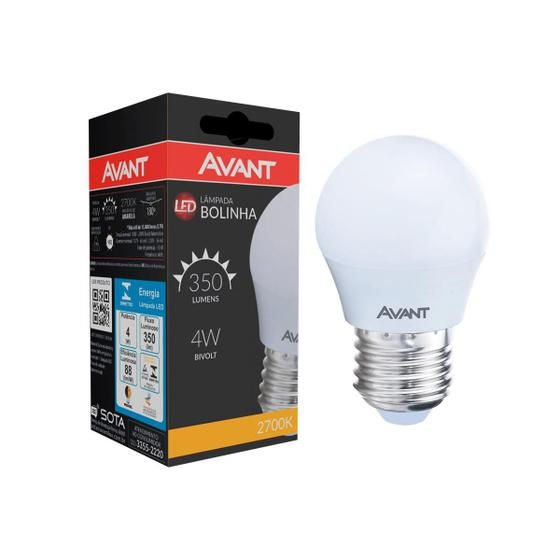 LAMPADA DE LED 4W E-27 BOLINHA BRANCA