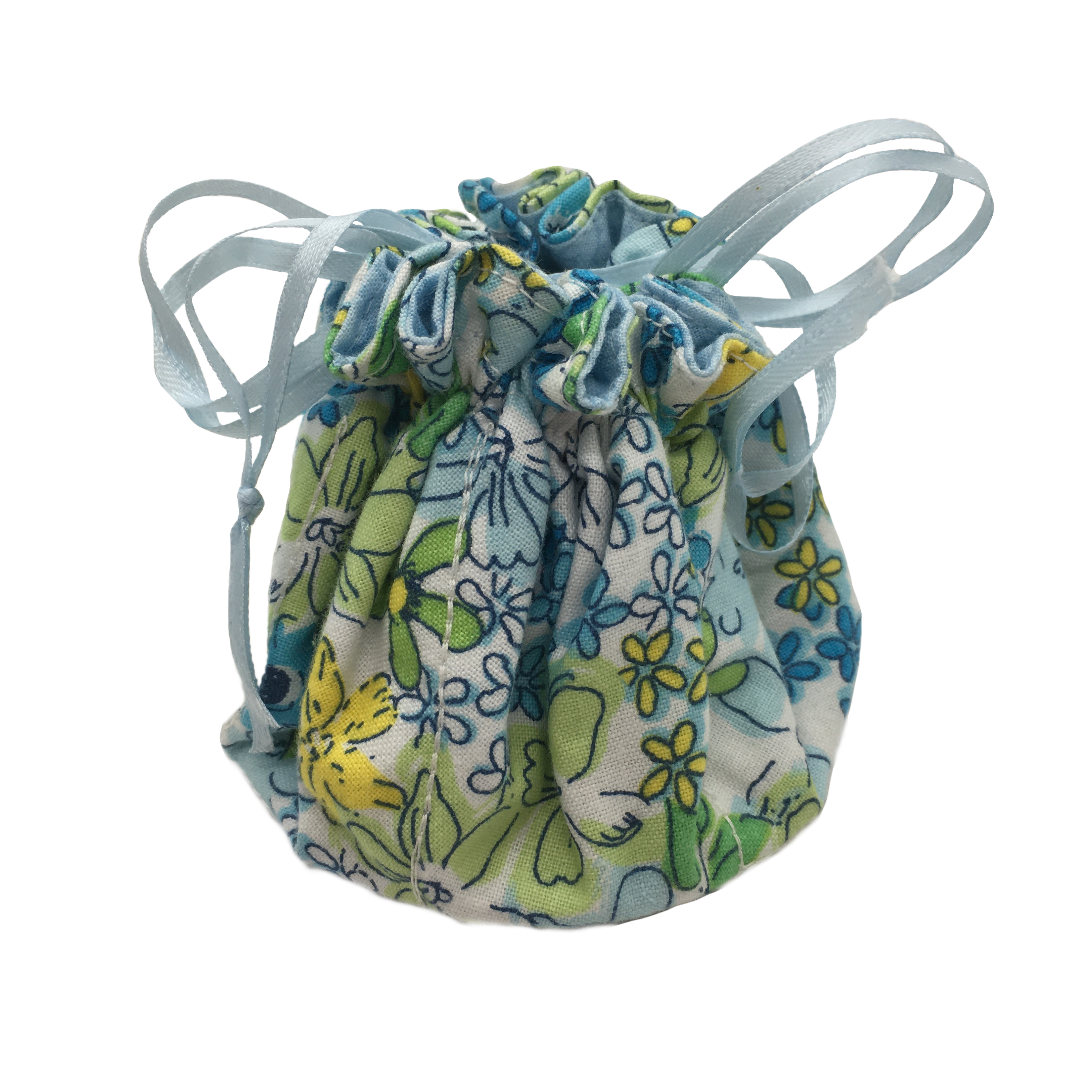 Drawstring Pouch (Medium) - Summer Flowers (B)