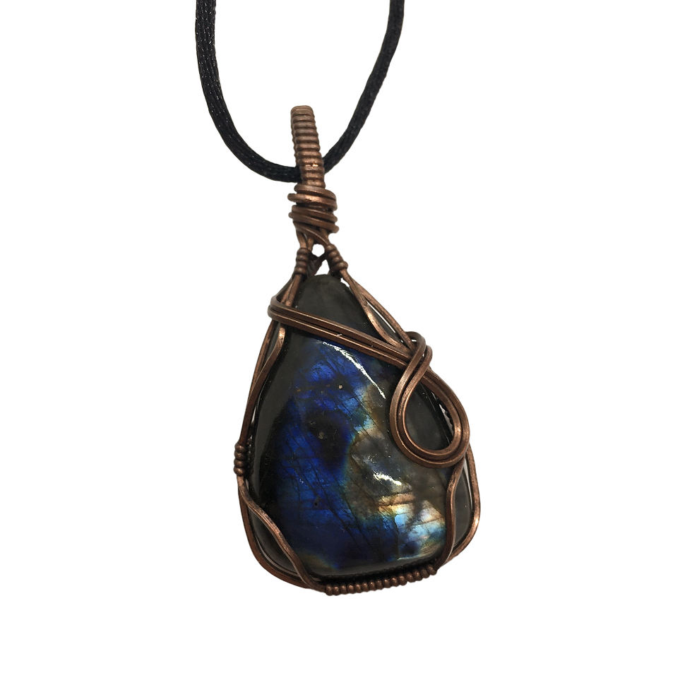 Thumbnail: Wire Wrapped Gemstone - Blue Labradorite