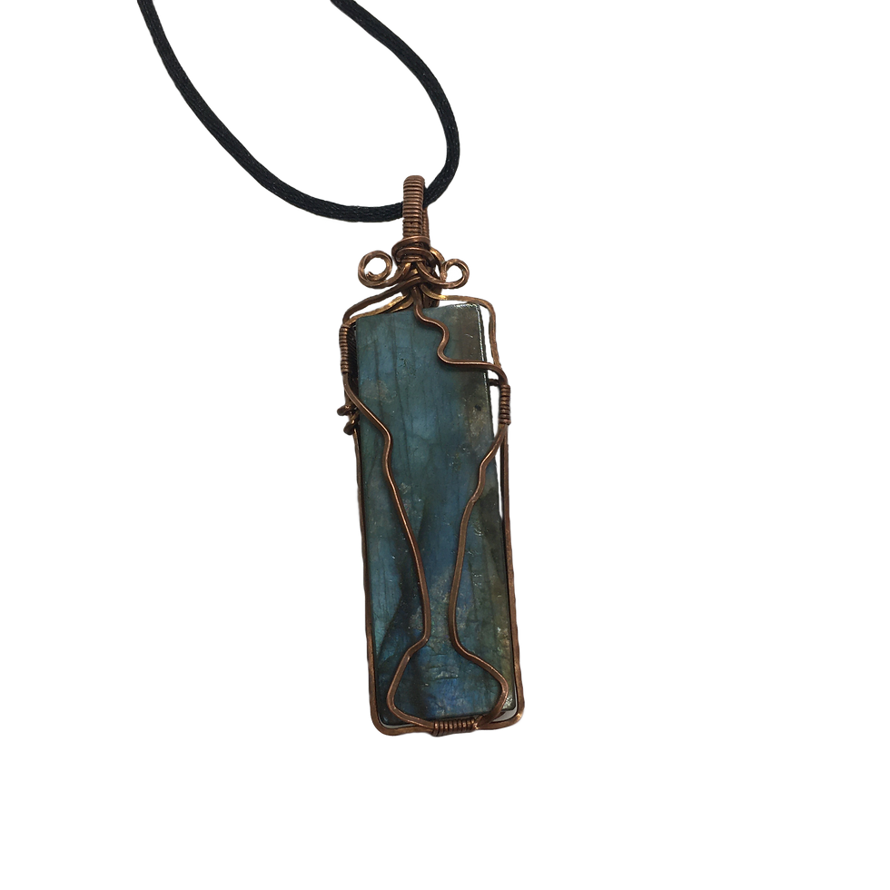 Thumbnail: Wire Wrapped Gemstone - Rectangular Labradorite