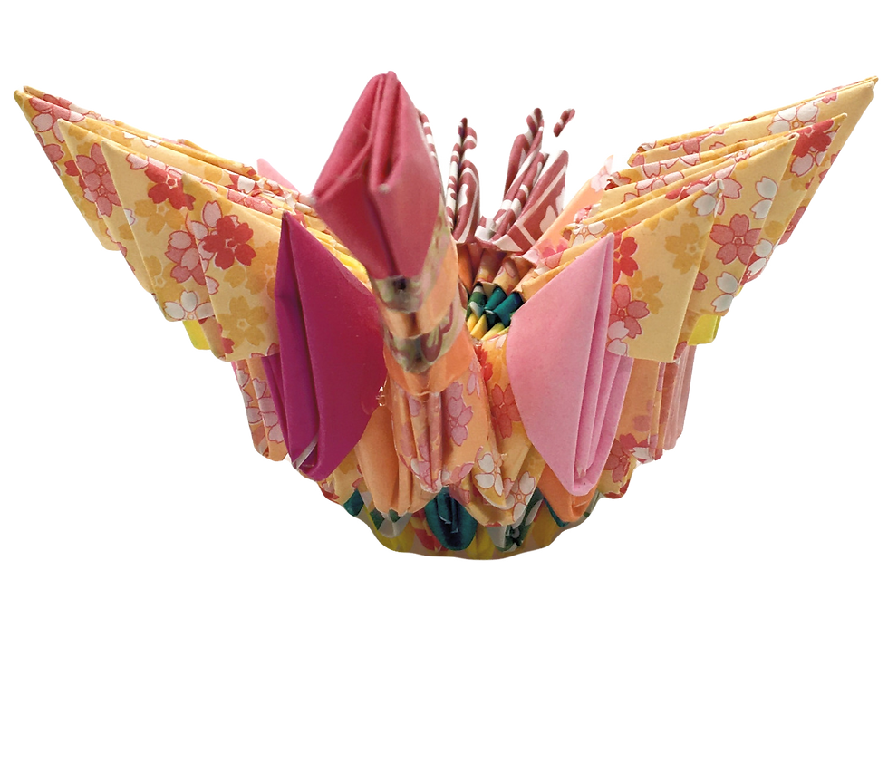 Thumbnail: Origami Crane - Yellow & Pink