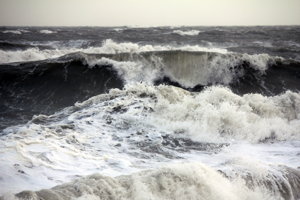 Rough sea storm