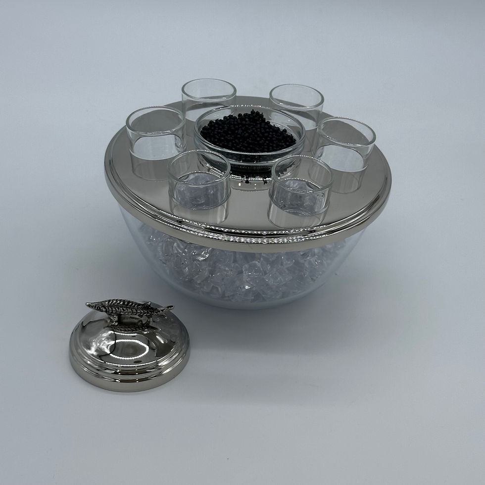 Thumbnail: Caviar Bowl with Glass Bowl & 6 Shot Glass With Sturgeon Fish