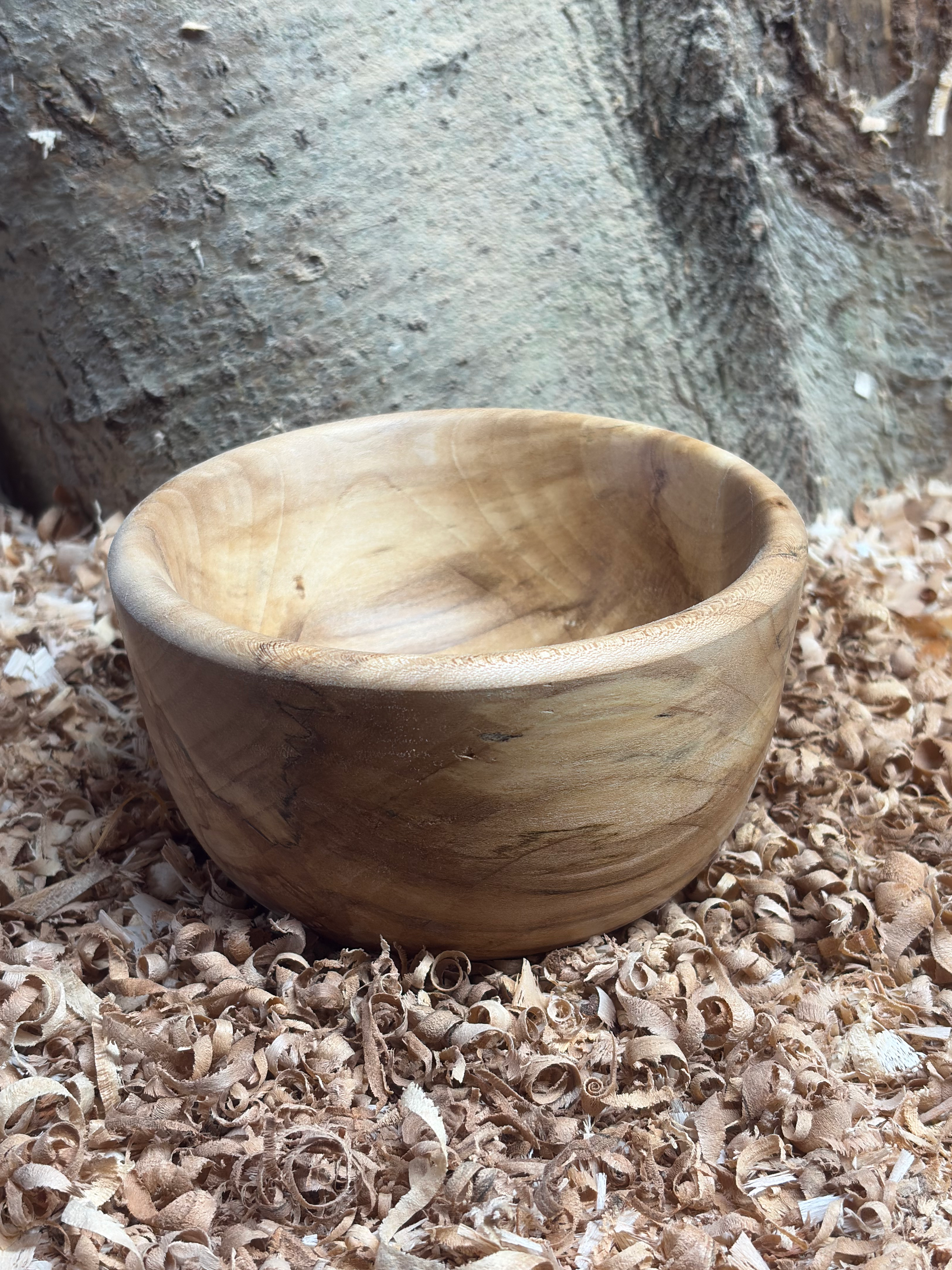 Hand-Turned Spalted Beech Bowl 