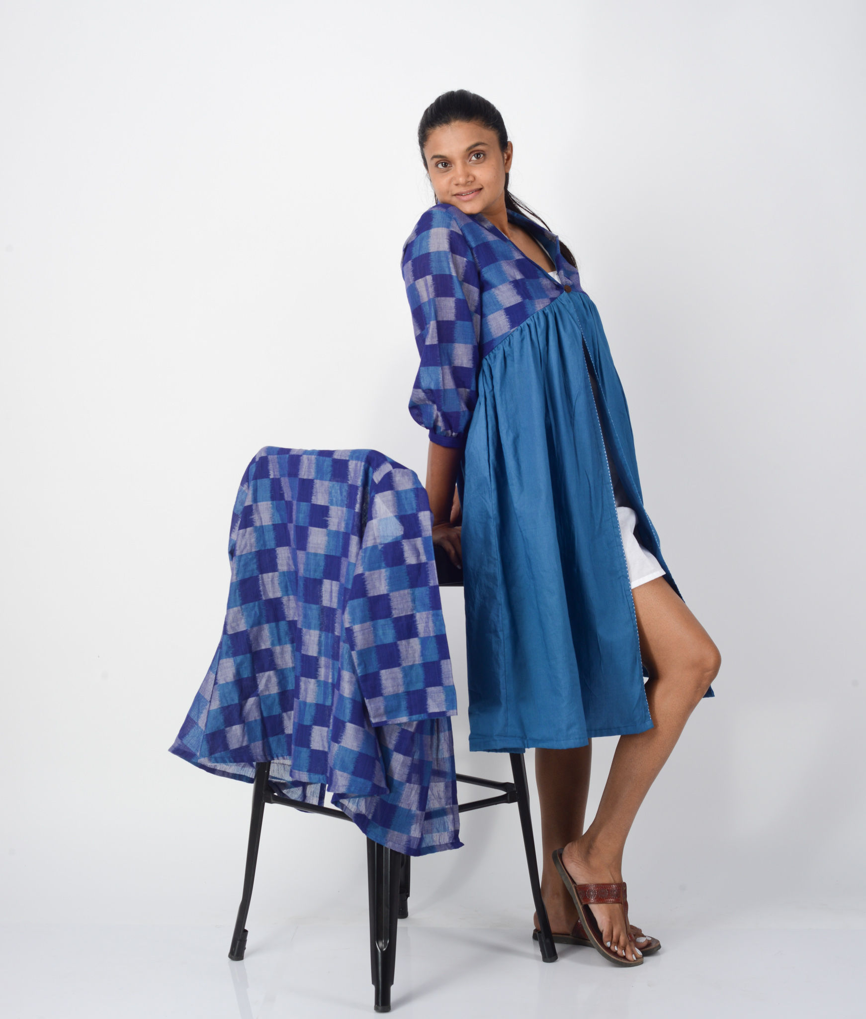 Sumer ikat handwoven overlay dress