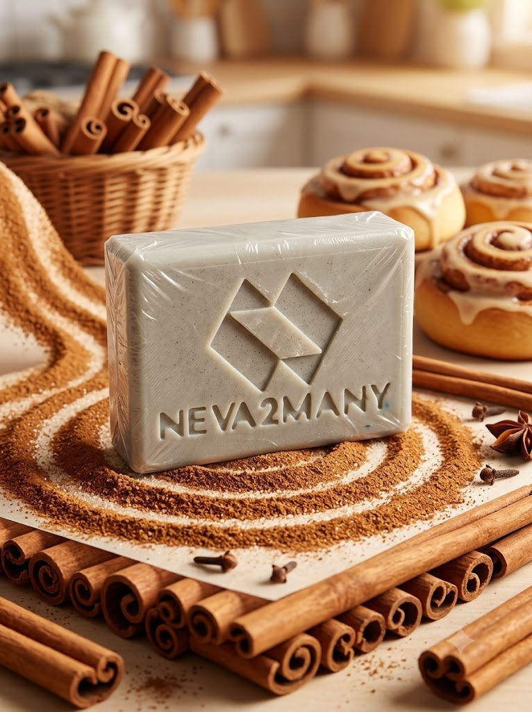 Activated Charcoal & Cinnamon Swirl Artisan Soap Bar