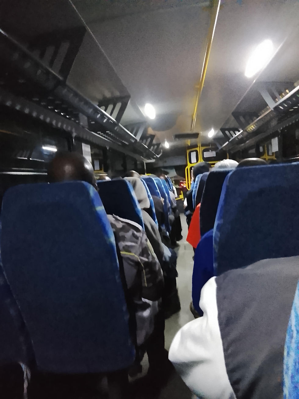 Passenger in the bus to Tafelkop.