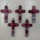 Thumbnail: Cranberry Pink Glass Cross Pendant Necklace - Qty Discounts Available