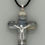 Thumbnail: White and Brown Glass Crucifix Necklace - Qty Discount Available - Free Shipping