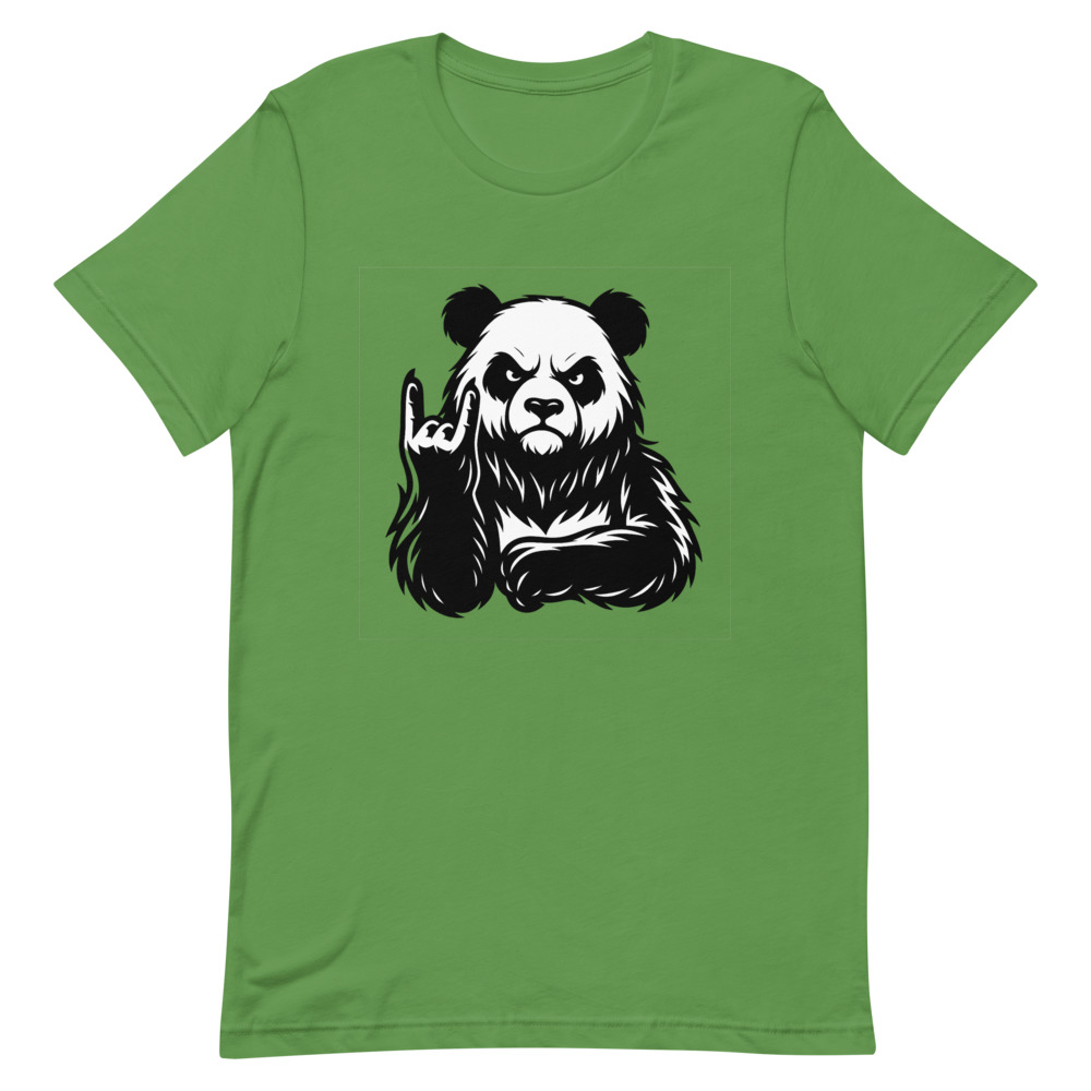 Panda Rock Horns Black-and-White T-Shirt