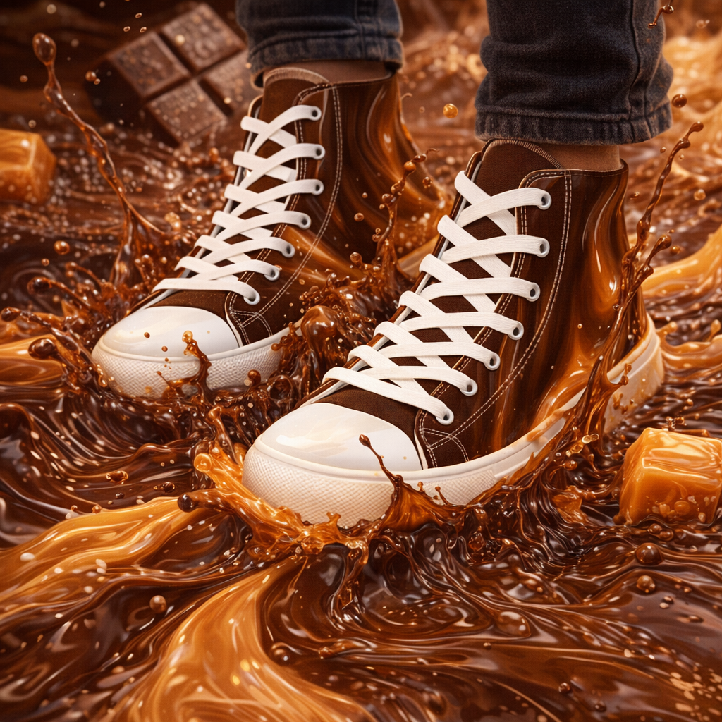 Chocolate Hazelnut Swirl High-Top Shoes