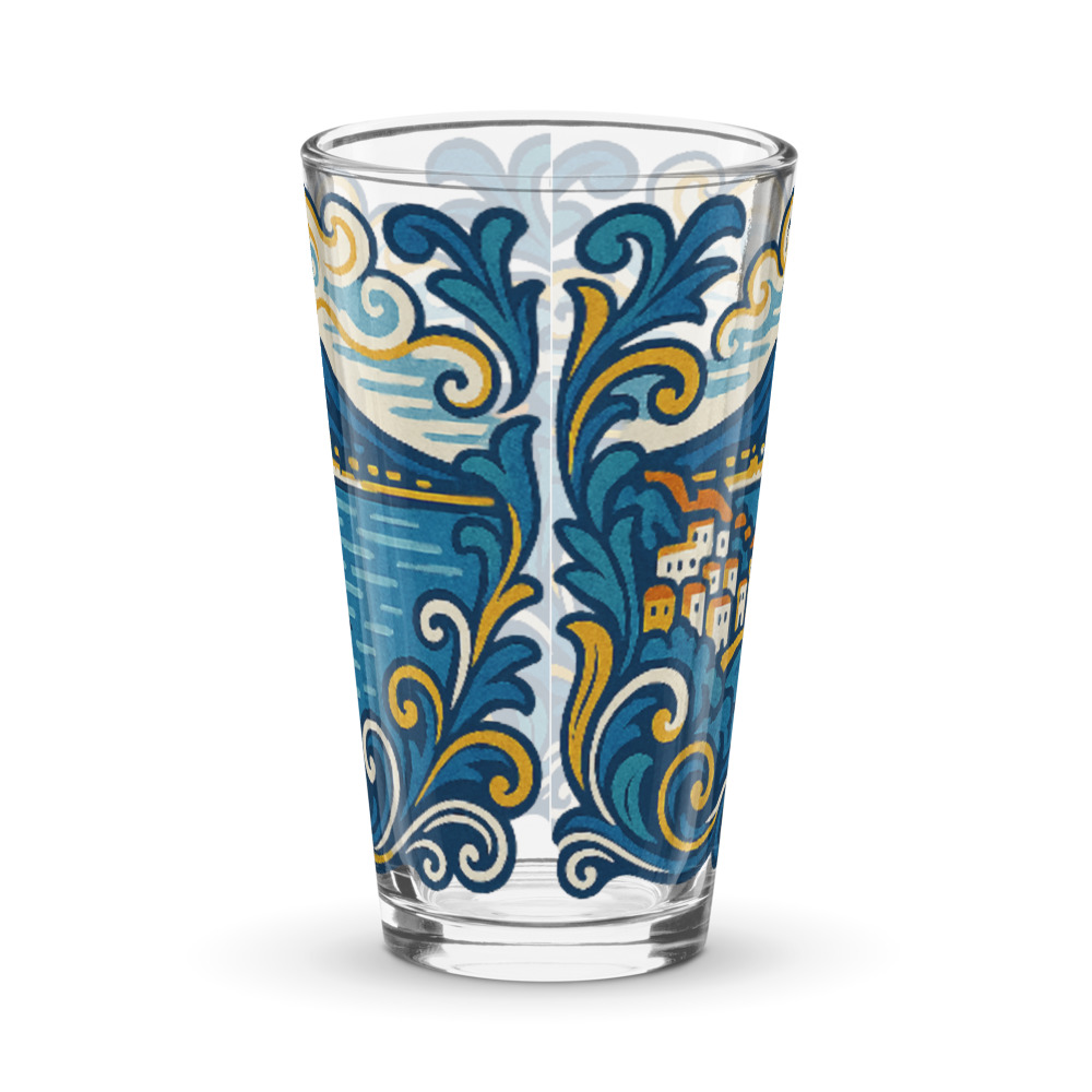 Vietri-Style Gulf of Naples Pint Glass