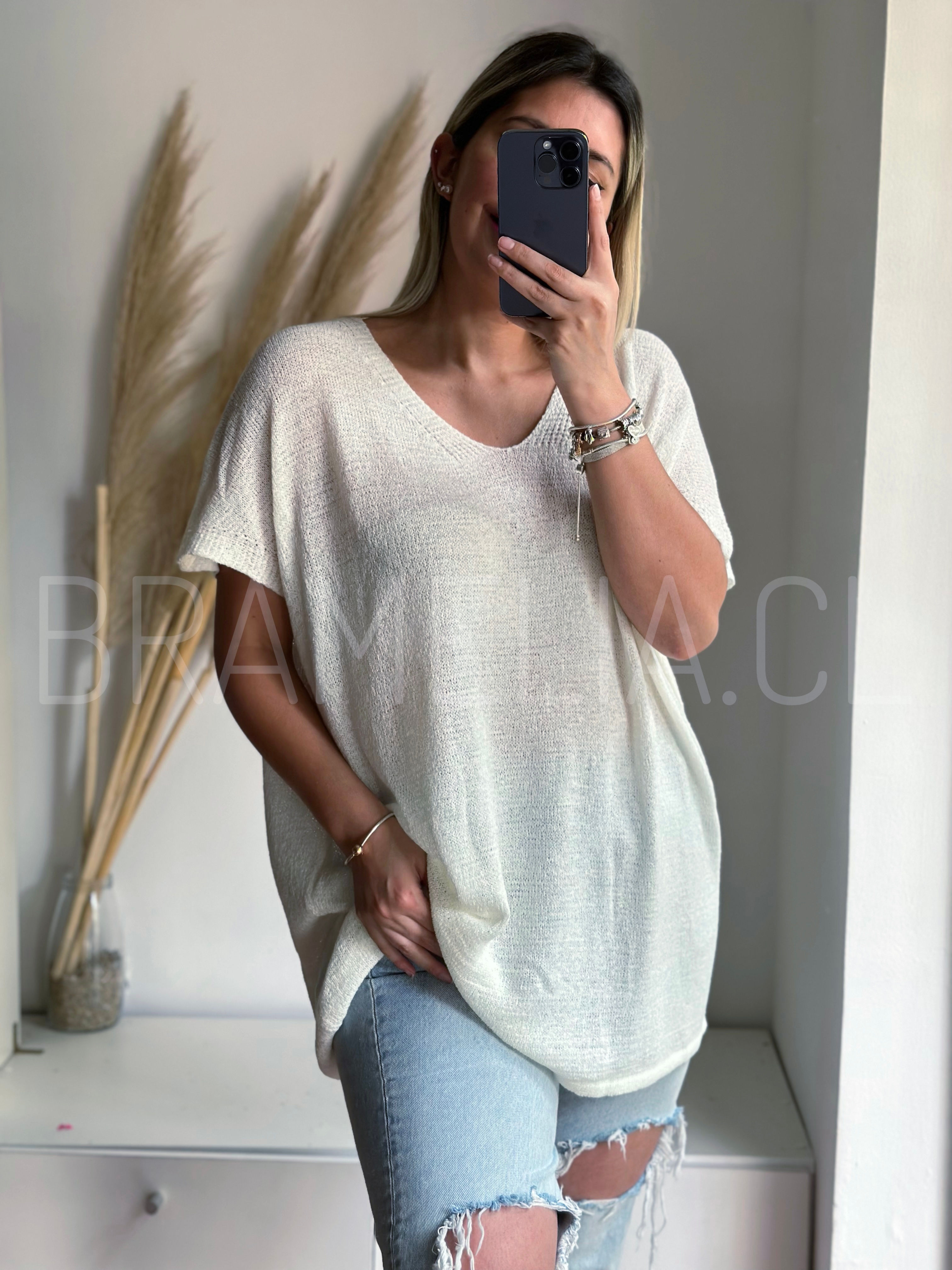 CHALECO/POLERA HILO BLANCO