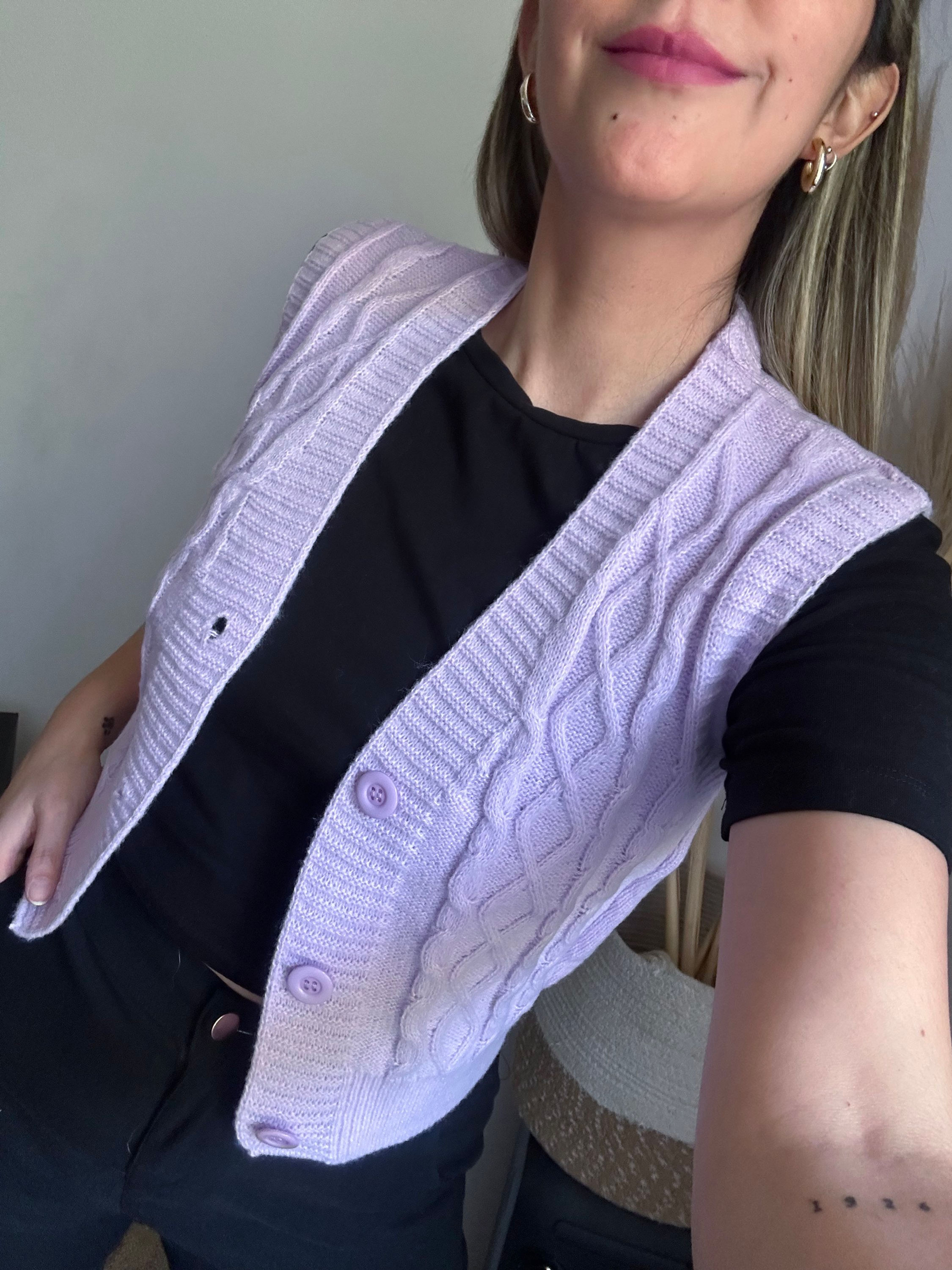 CÁRDIGAN SIN MANGAS ROMBO