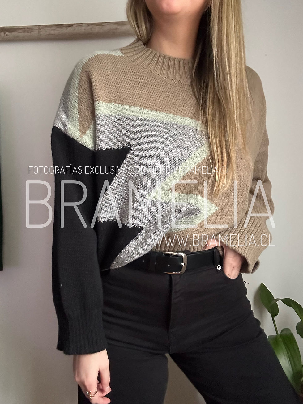 Miniatura: SUÉTER OVERSIZE DISEÑO BEIGE