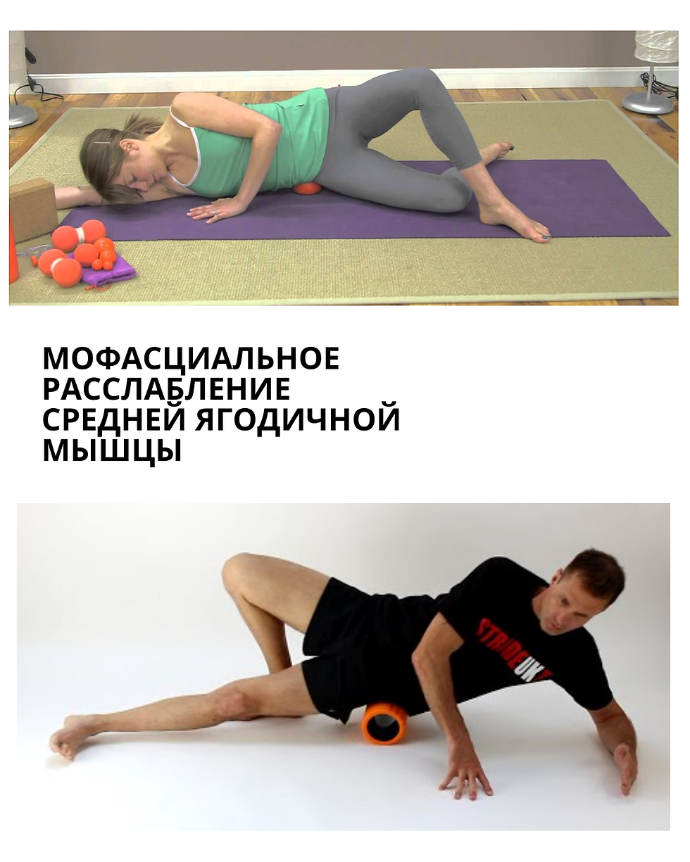 Растяжка средней ягодичной мышцы.