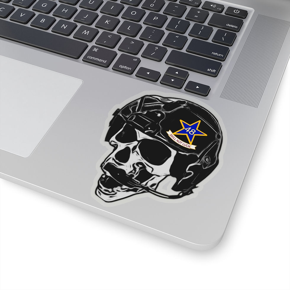 Thumbnail: Skull & Helmet 1 with Bluestar Original Kiss-Cut Stickers