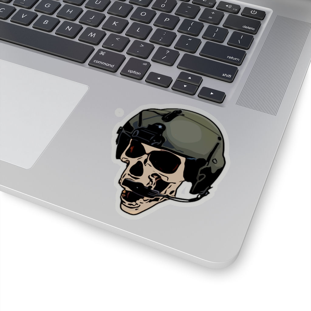 Skull and Helmet Sticker