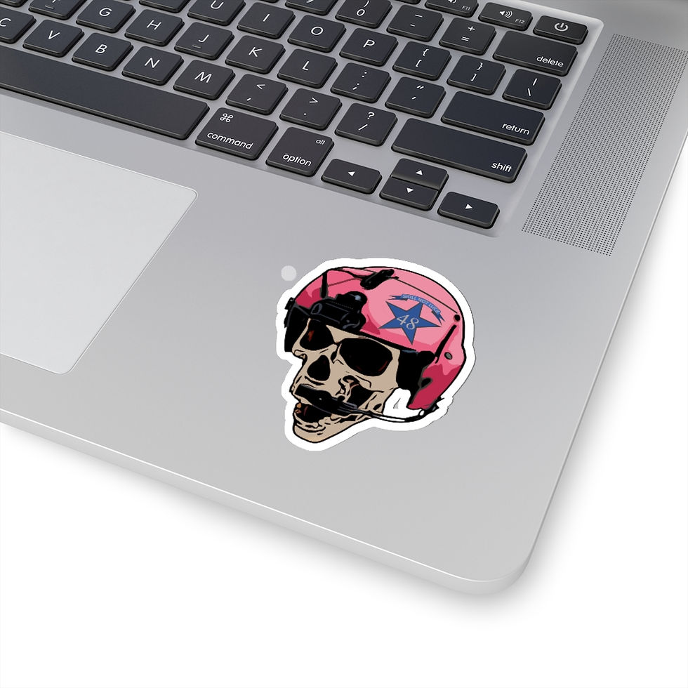 Thumbnail: Pink Skull & Helmet 1 with Bluestar Kiss-Cut Stickers