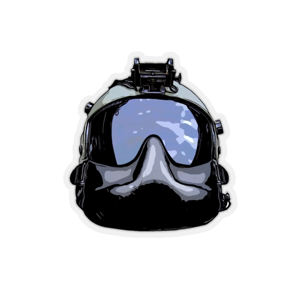 Thumbnail: Helicopter Helmet w Spall Mask Precision-Cut Sticker