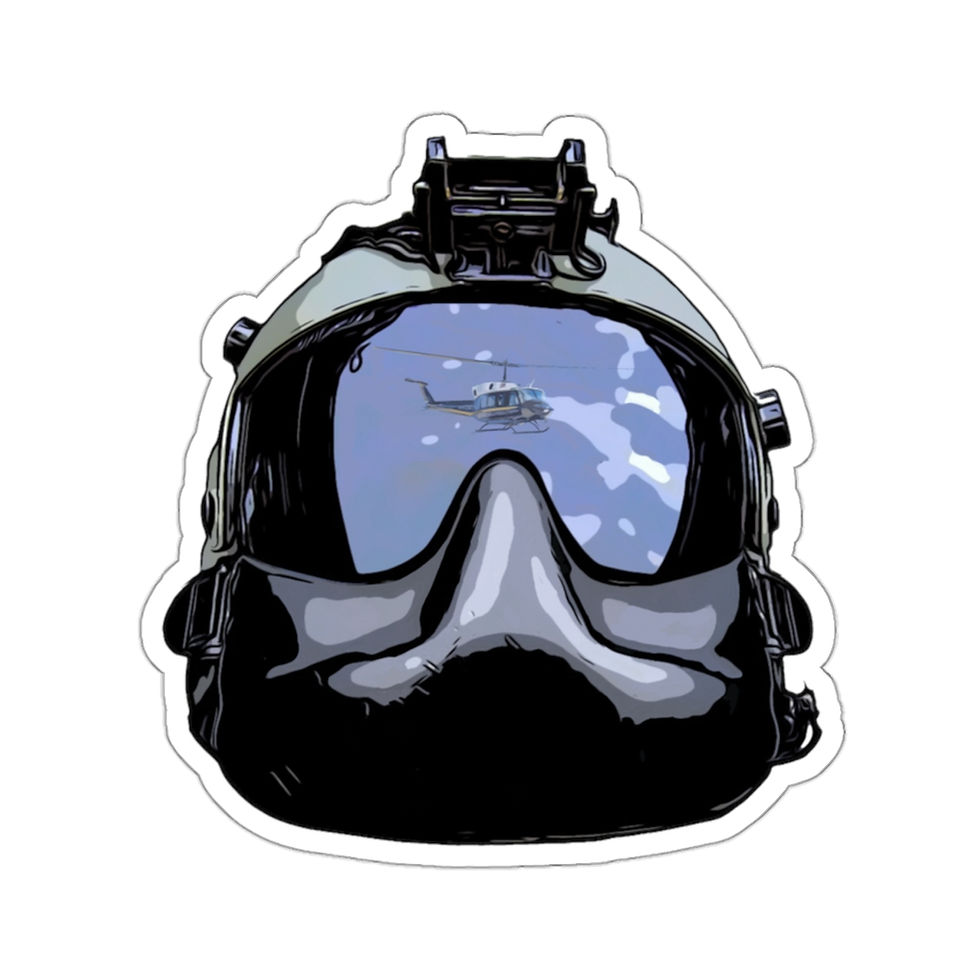 Thumbnail: Helicopter Helmet Blue & Gold UH-1N Kiss-Cut Stickers