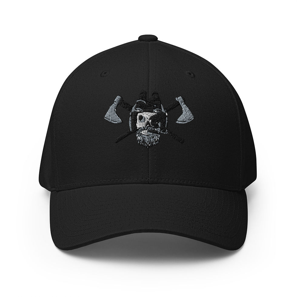 Thumbnail: Skull & Axes Structured Twill Cap Light Letters