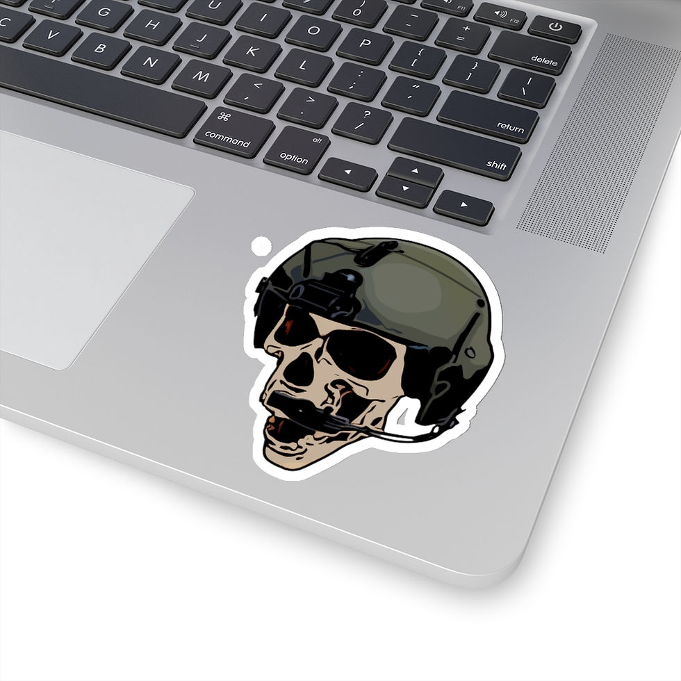 Thumbnail: Skull and Helmet Sticker