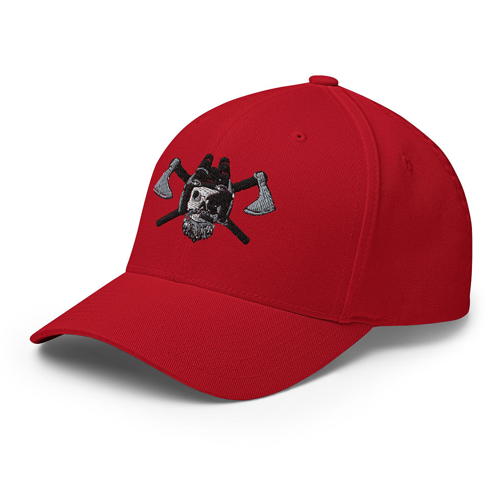 Thumbnail: Skull & Axes Structured Twill Cap Light Letters