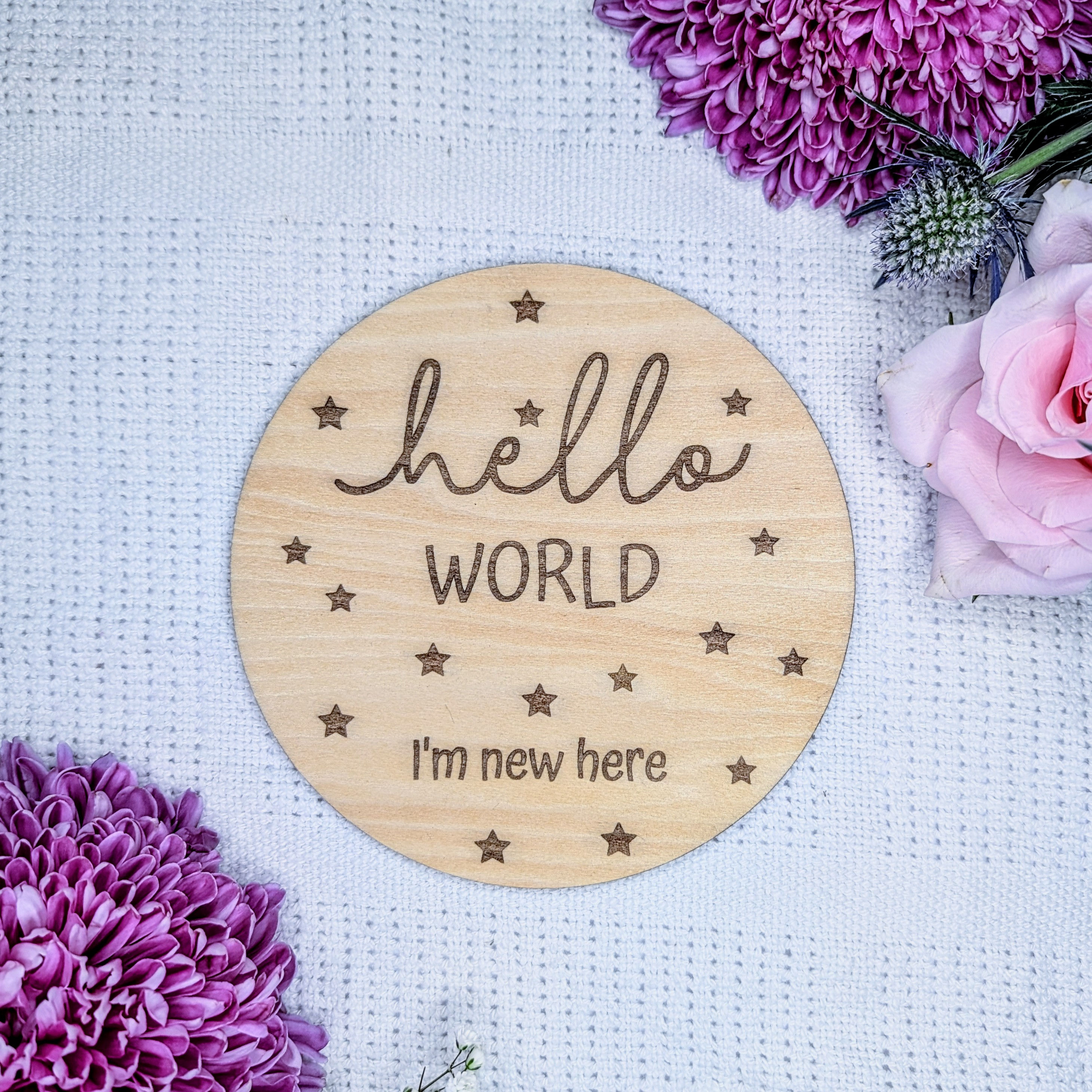 Wooden Baby I'm New Here Stars Sign