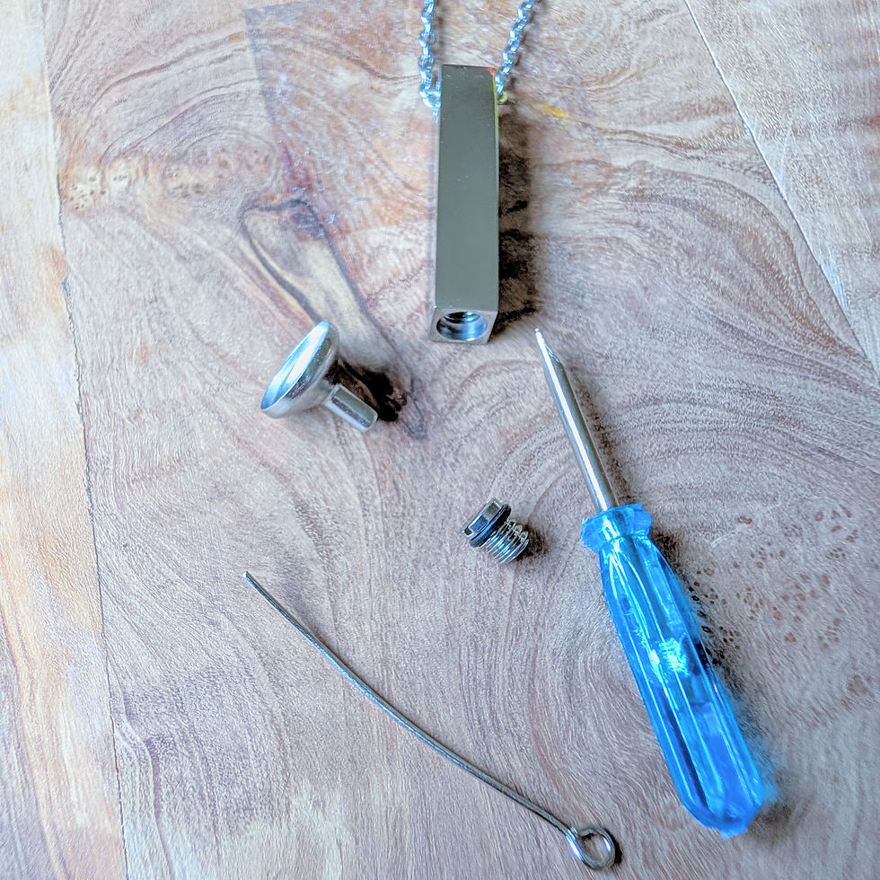 Thumbnail: Personalised Vertical Bar Urn Necklace in Silver or 18K Plated Gold