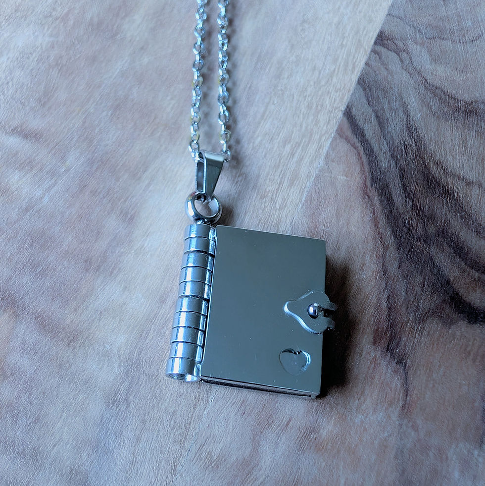 Thumbnail: Personalised Handwriting, Object or Text Engraved Story Book Locket Necklace 