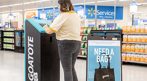 person using kiosk