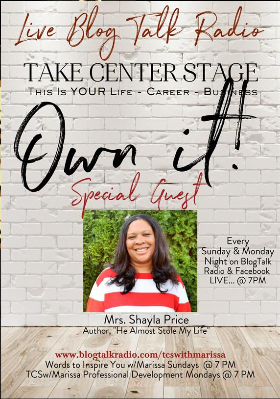 Shayla Price promo for TCS Own It Radio appearance