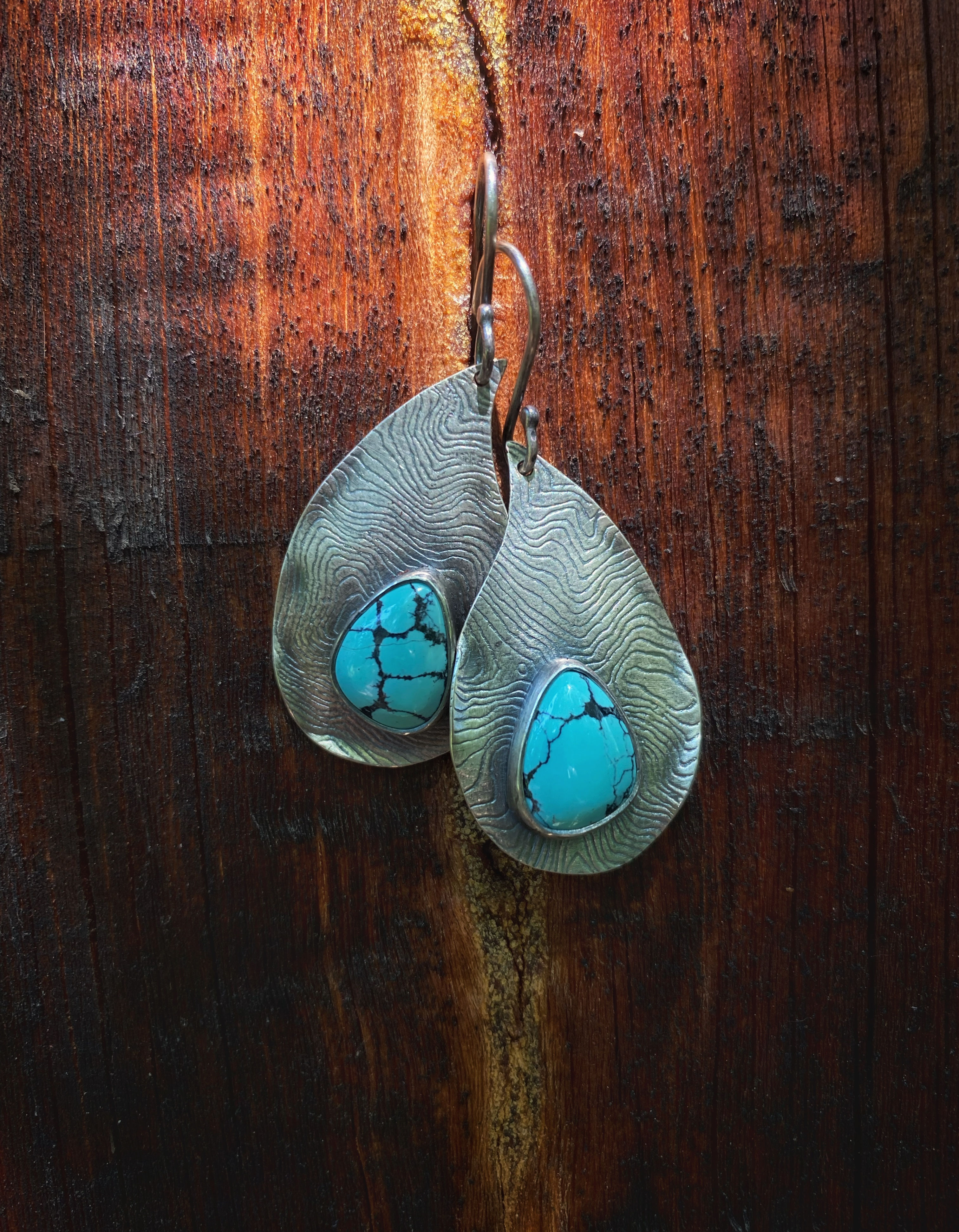 OG TOPOGRAPHY EARRINGS WITH TURQUOISE