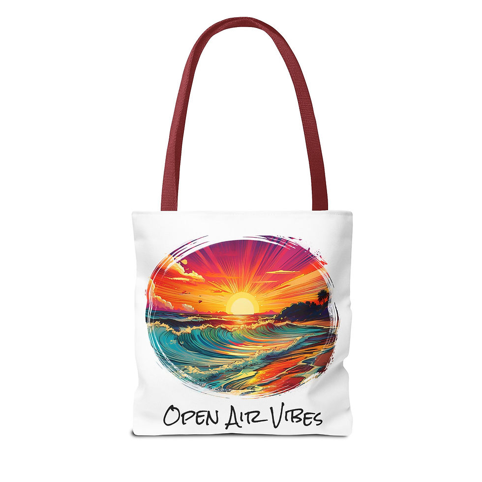 Thumbnail: Open Air Sunset Tropical Beach Vibes Tote Bag 