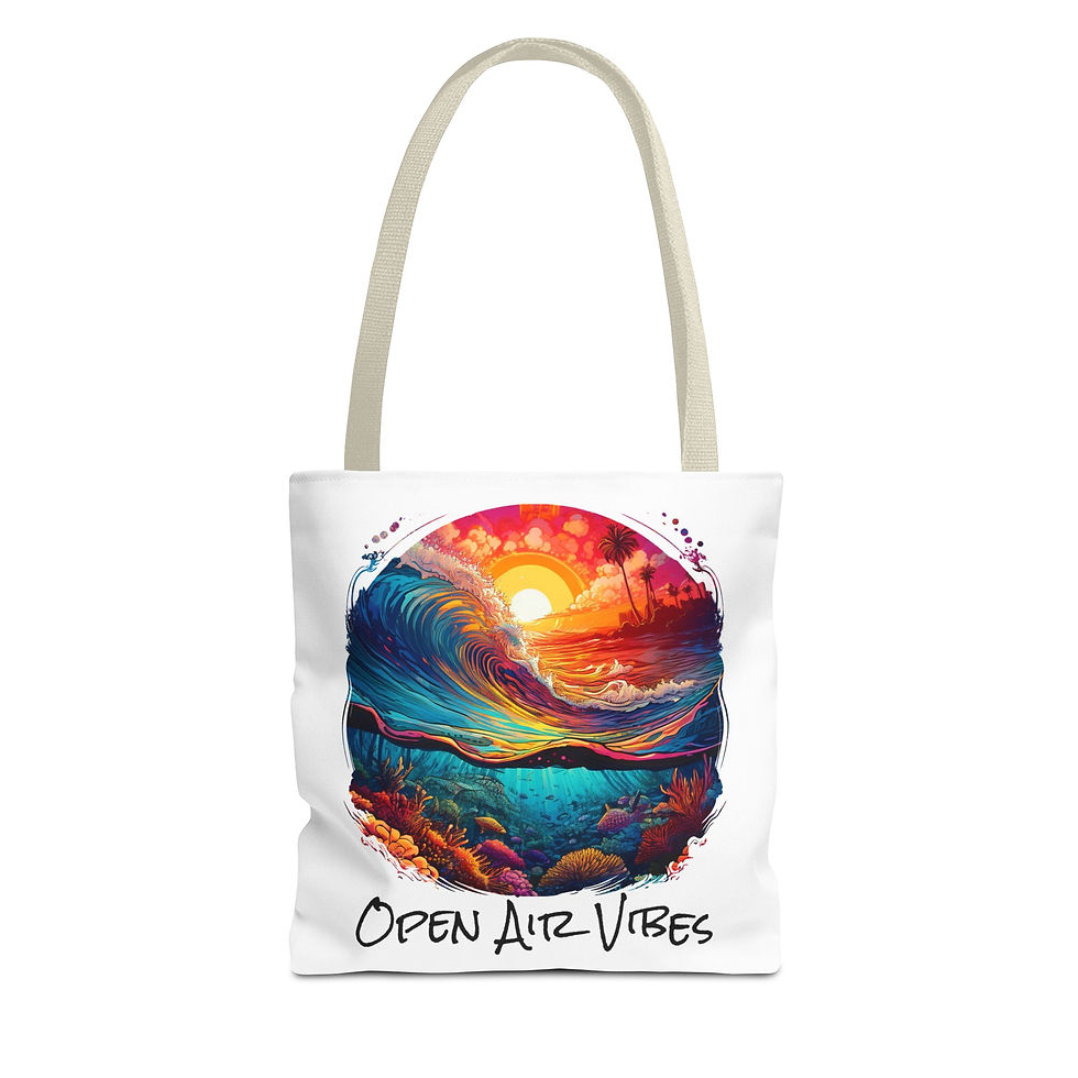 Thumbnail: Open Air Sunset Reef Break Beach Vibes Tote Bag 