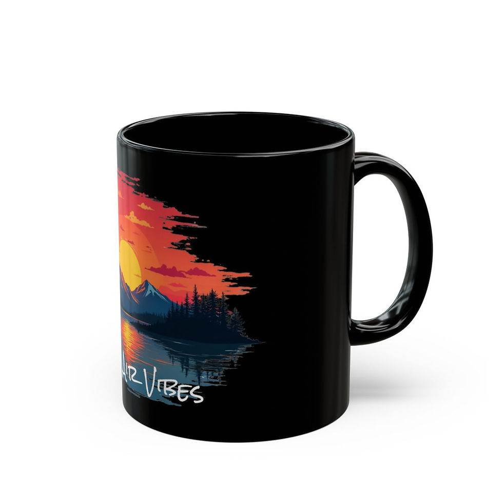 Thumbnail: Black Mug - Open Air Vibes Sunset Alpine Mountain Lake Vibes