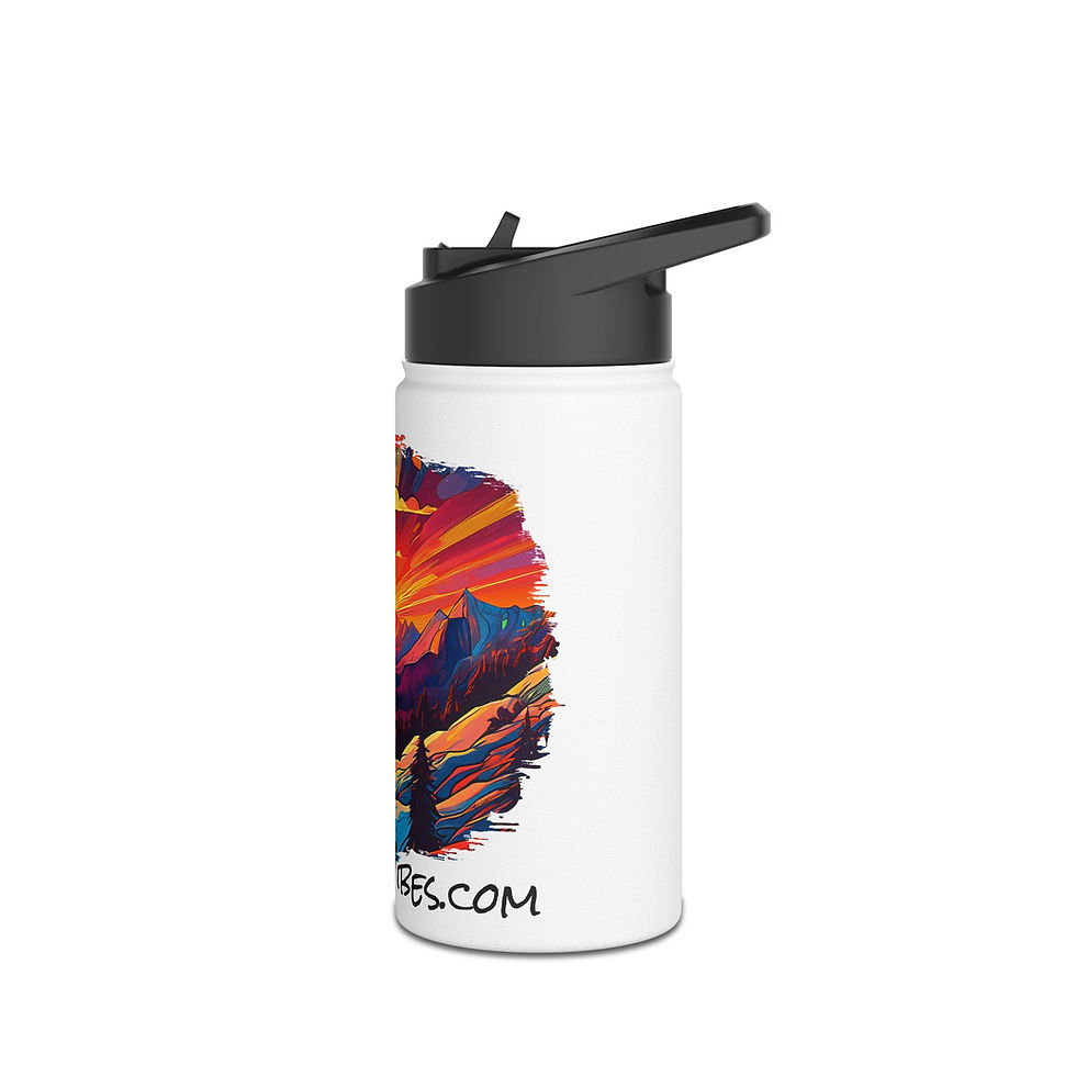 Thumbnail: Open Air Sunset Snowy Mountain Vibes Stainless Steel Water Bottle