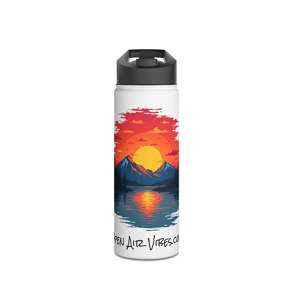 Thumbnail: Open Air Sunset Alpine Lake Vibes Stainless Steel Water Bottle