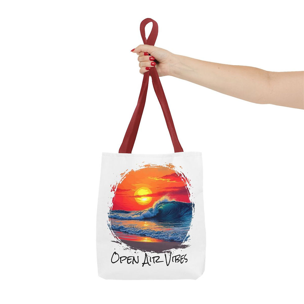 Thumbnail: Open Air Sunset Beach Shorepound Vibes Tote Bag 