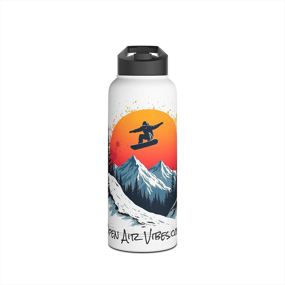Thumbnail: Open Air Mountain Snowboarding Vibes Stainless Steel Water Bottle