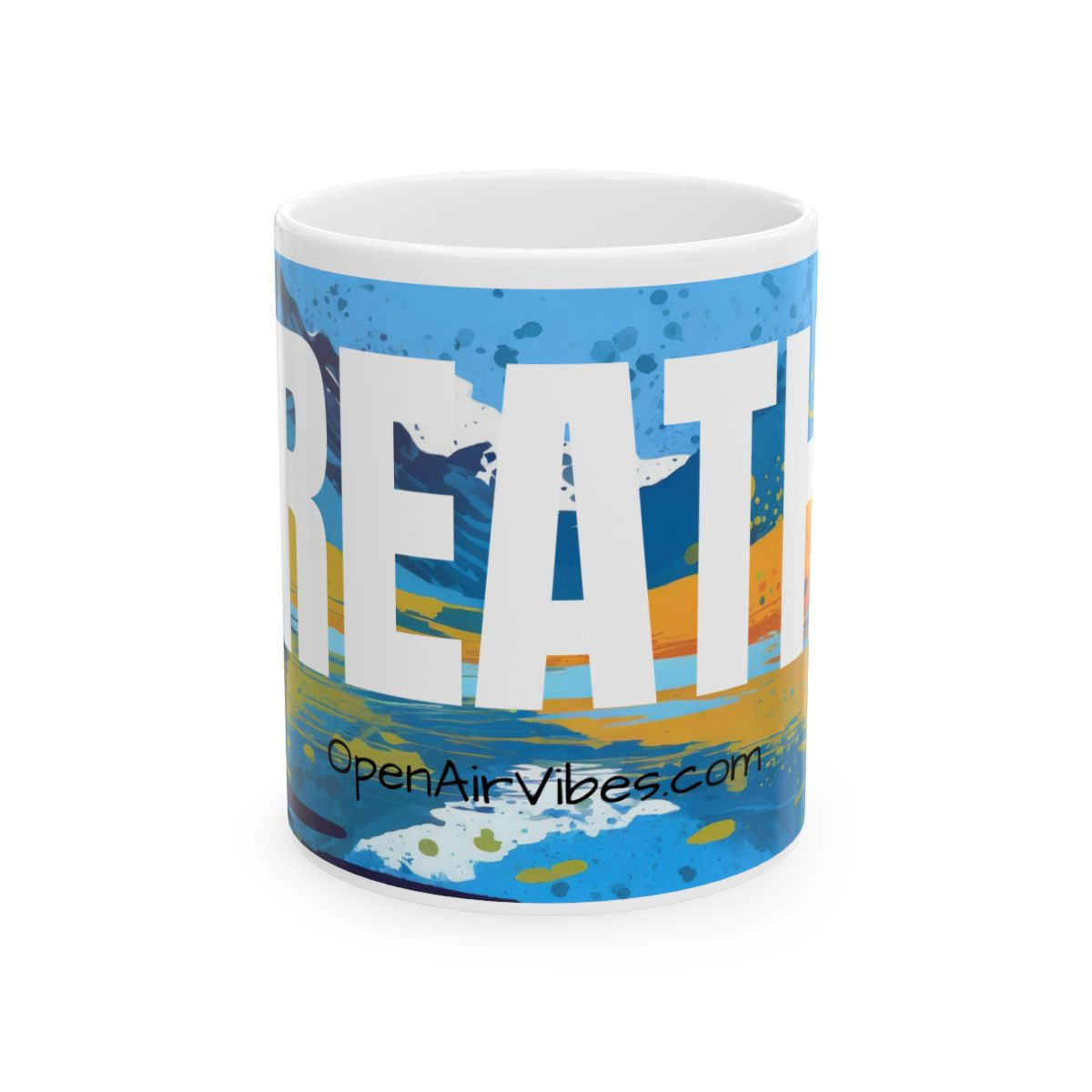 BREATHE Ceramic Mug, (11oz, 15oz)