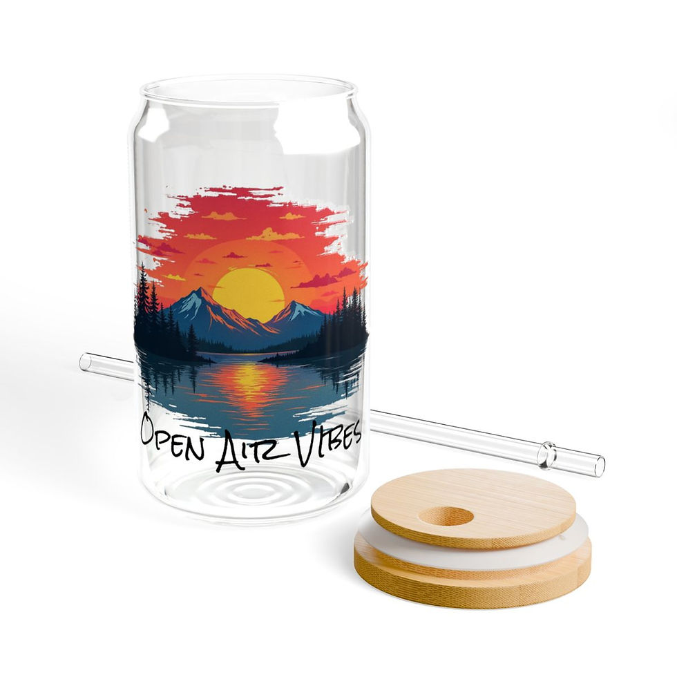Thumbnail: Open Air Vibes Sunset Alpine Lake Vibes Sipper Glass, 16oz